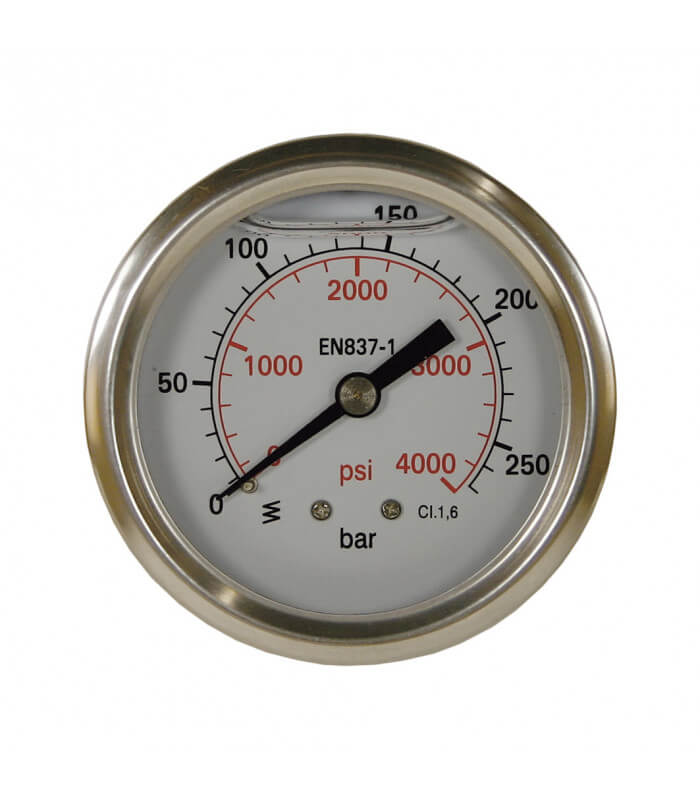 Manomètre 0/60 psi & bar 0/4 cadran 50mm 1/4 BSPT Connexion bas.